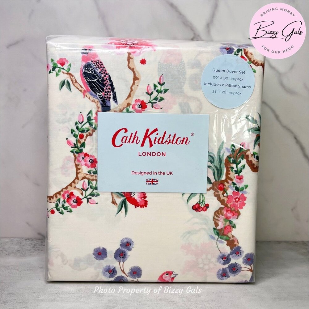 Cath Kidston Bird Trail Multi Queen Duvet Set - NEW